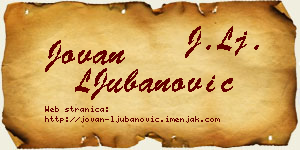 Jovan LJubanović vizit kartica